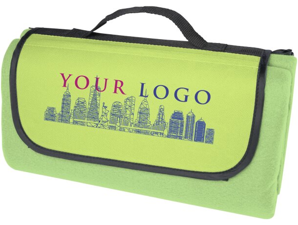 Manta pícnic Salvie de plástico reciclado con certificado GRS Verde medio detalle 12