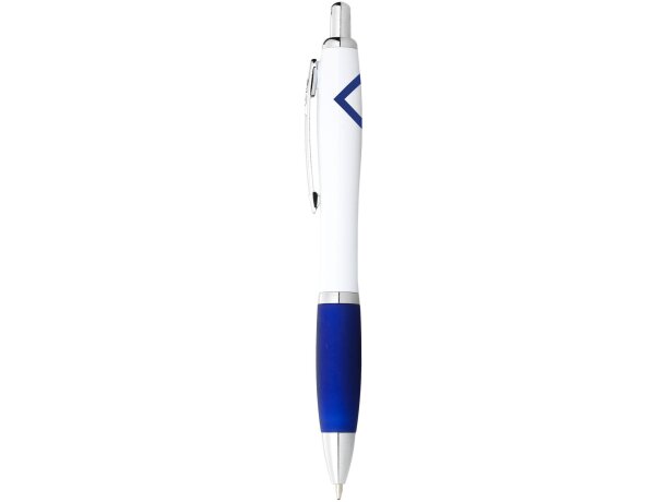 Bolígrafos con nombre con goma tinta azul Nash Blanco/azul real detalle 1