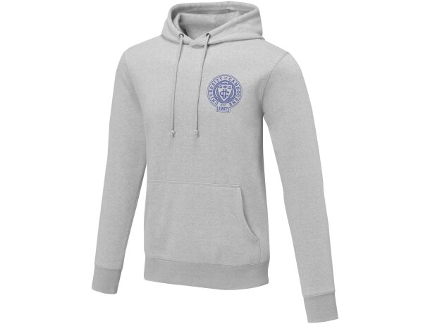 Sudadera con capucha Charon para hombre con interior afelpado Gris mezcla detalle 31