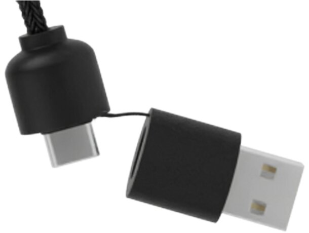 Cable de carga 5 en 1 de PET reciclado SCX.design C38 Azul/madera detalle 4