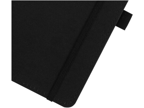 Libreta tapa dura plástico oceánico reciclado Thalaasa FSC Negro intenso detalle 24