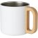 Taza acero inoxidable reciclado Bjorn con asa de madera Blanco detalle 17