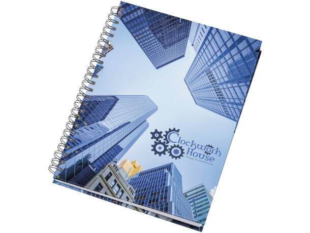 Libreta Desk-Mate Wire-o A5 con tapa dura certificada FSC Blanco detalle 9