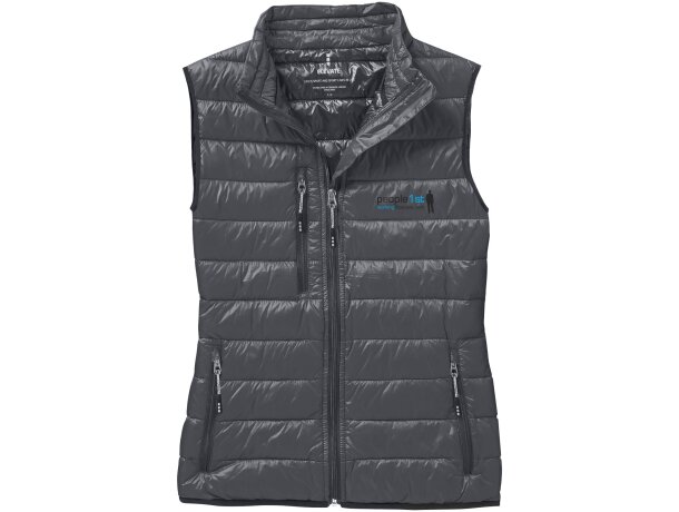 Chaleco plumón natural mujer Fairview ligero certificado RDS Gris acero detalle 19