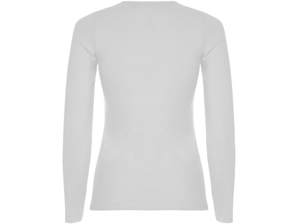 Camiseta manga larga mujer algodón 100% Roly Extreme Blanco detalle 2