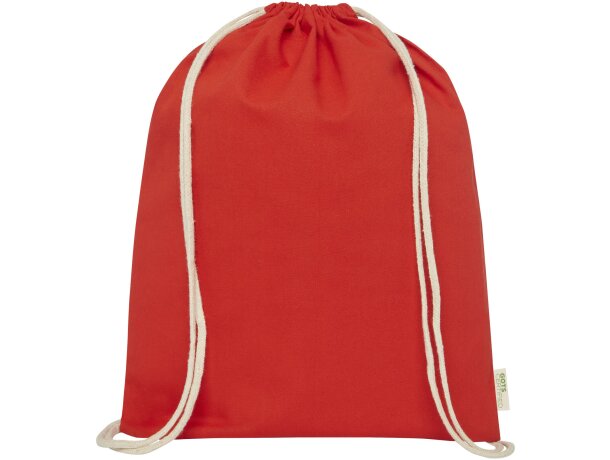 Mochila de cuerdas de algodón orgánico GOTS de 140 g/m² 5L Orissa Rojo detalle 10