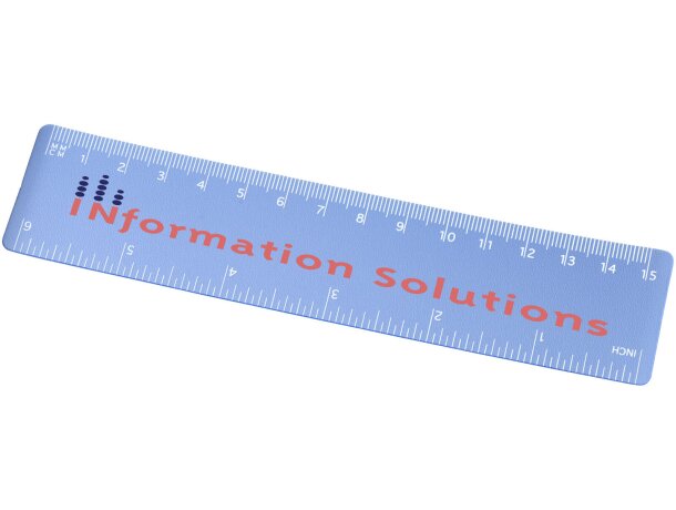 Regla de plástico flexible Rothko 15 cm con doble escala Azul escarchado detalle 1