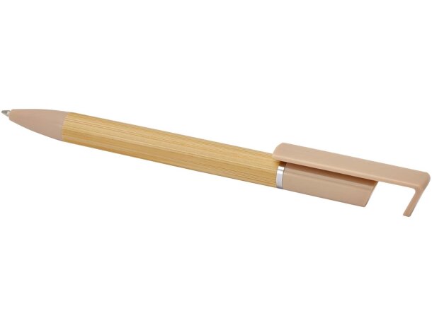 Bolígrafo bambú certificado FSC con soporte para teléfono detalle 19