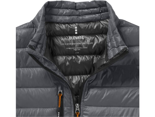 Chaqueta plumón natural mujer Scotia con certificación RDS Gris acero detalle 23