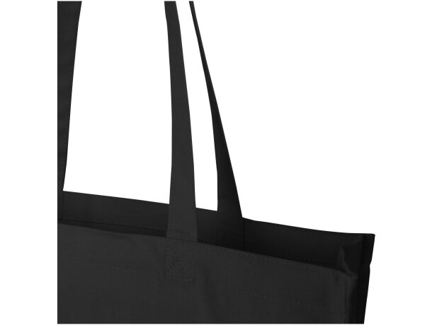 Bolsa tote algodón reciclado GRS con refuerzos Florida 14L Negro intenso detalle 10