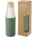 Botella de acero inoxidable con aislamiento al vacío de cobre de 540 ml con tapa de bambú Hulan Verde mezcla