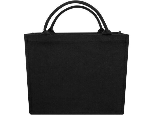 Bolsa tote cuadrada Page algodón y poliéster reciclado 500g Negro intenso detalle 3