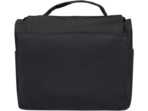 Neceser colgante Puffer de 8L con poliéster reciclado certificado GRS Negro intenso detalle 3