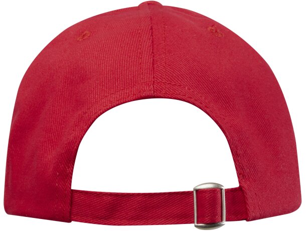 Gorra eco-amigable de 6 paneles grs reciclada Rojo detalle 4