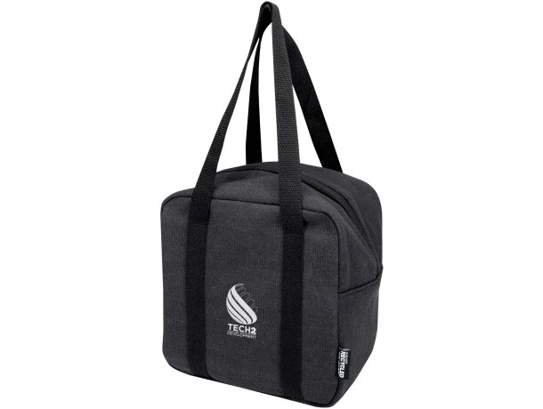 Bolsa nevera 5L Recanvas de algodón y poliéster reciclado GRS Negro intenso detalle 1