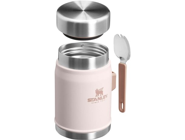 Tarro Stanley Legendary 400ml con cuchador acero inoxidable Rosa claro detalle 9