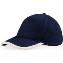 Gorra con 5 paneles en algodón y detalles de color personalizada azul marino Gorra con 5 paneles en algodón y detalles de color personalizada azul marino