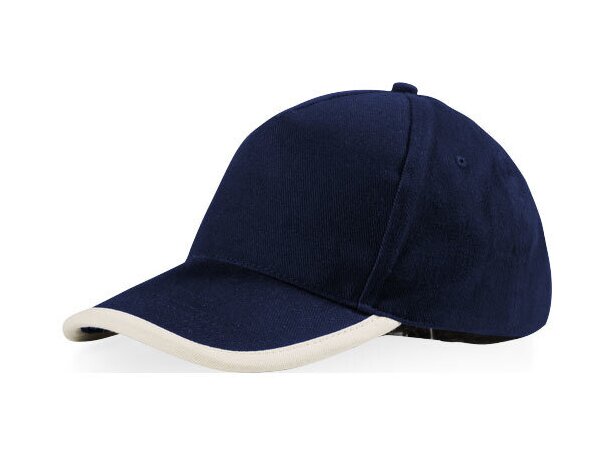 Gorra con 5 paneles en algodón y detalles de color personalizada azul marino Gorra con 5 paneles en algodón y detalles de color personalizada azul marino