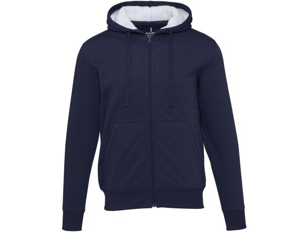 Sudadera sherpa con cremallera y capucha Natron Azul marino detalle 8