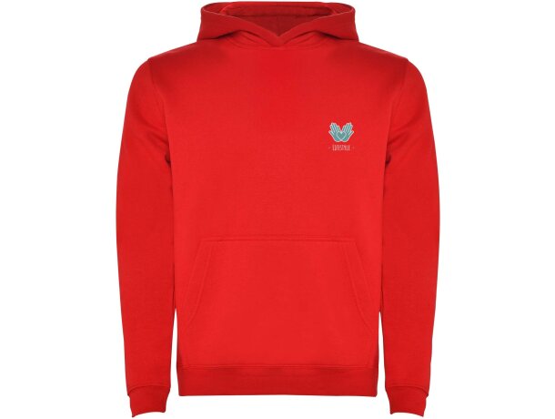 Sudadera con capucha infantil Urban Roly bicolor personalizable Rojo detalle 37