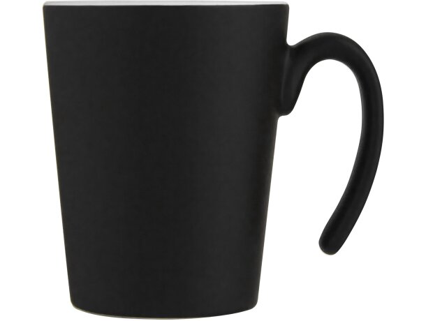 Taza de cerámica con asa Oli 360 ml personalizable Blanco/negro intenso detalle 2