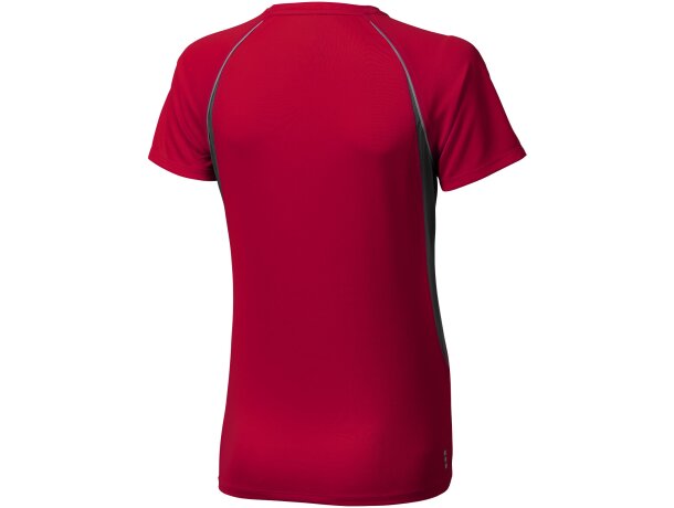 Camiseta técnica Quebec de manga corta blanca detalles de color de mujer Rojo/antracita detalle 3