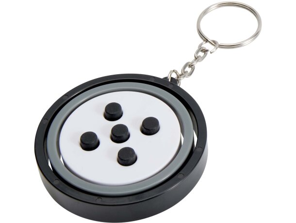 Llavero con giroscopio de plástico reciclado Spinx Negro intenso detalle 3
