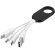 Cable Troup con 4 conectores USB y Tipo-C negro