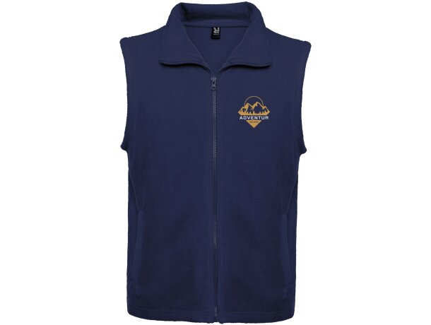 Chaleco forro polar unisex Bellagio Roly con cremallera y bolsillos Azul marino detalle 13