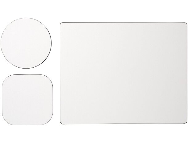 Combo alfombrilla ratón y posavasos Brite-Mat papel reciclado Negro intenso detalle 1