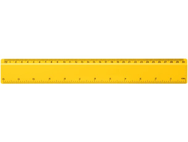Regla 30 cm Refari plástico reciclado HIPS doble escala Amarillo detalle 17