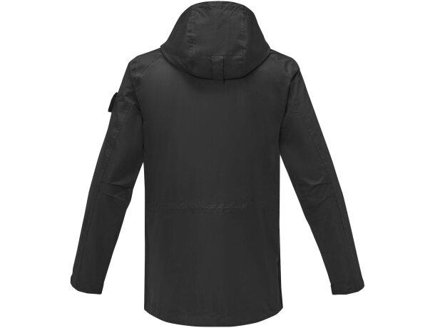 Chaqueta unisex ligera GRS reciclada Kai Negro intenso detalle 9