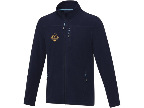 Chaqueta polar reciclada GRS con cremallera hombre Amber Azul marino detalle 11