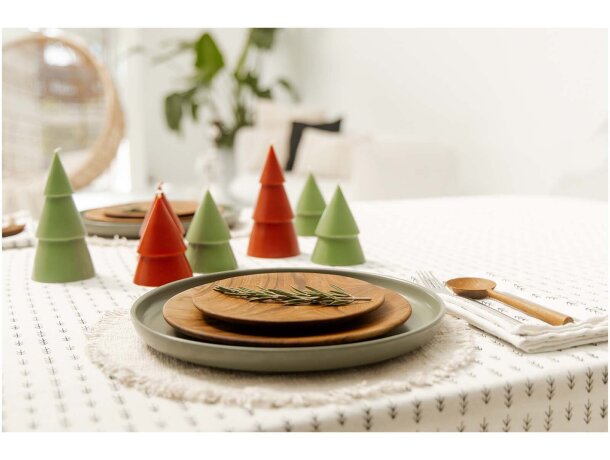 Set 2 velas árbol navidad cera palmiste comercio justo Rojo detalle 5