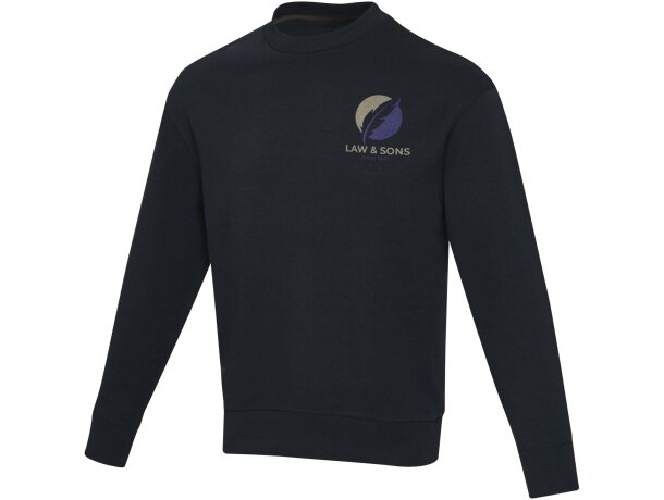 Jersey reciclado cuello redondo unisex Aware Jet Azul marino detalle 6