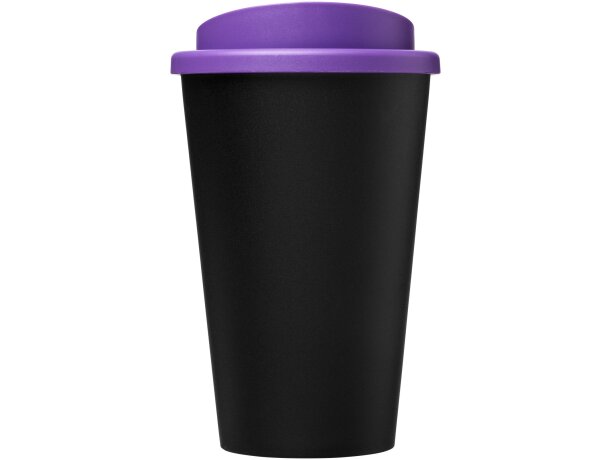 Vaso de plástico con tapa de rosca polipropileno reciclado 350ml Negro intenso/morado detalle 9