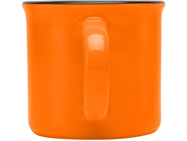 Taza cerámica Bari 240 ml diseño vintage acabado brillante Naranja detalle 18