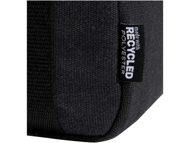 Bolsa nevera 5L Recanvas de algodón y poliéster reciclado GRS Negro intenso detalle 4