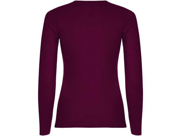 Camiseta manga larga mujer algodón 100% Roly Extreme Granate detalle 22
