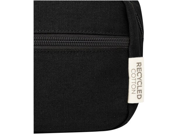 Neceser de viaje Joey con lona reciclada certificada GRS Negro intenso detalle 4