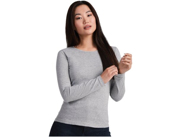 Camiseta manga larga mujer algodón 100% Roly Extreme Rojo detalle 31