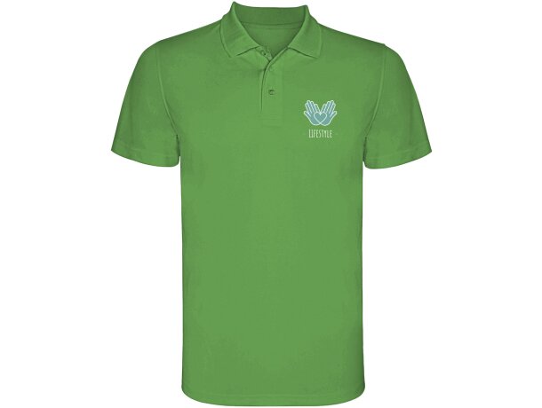 Polo deportivo transpirable Monzha Roly hombre piqué poliéster Verde helecho detalle 33