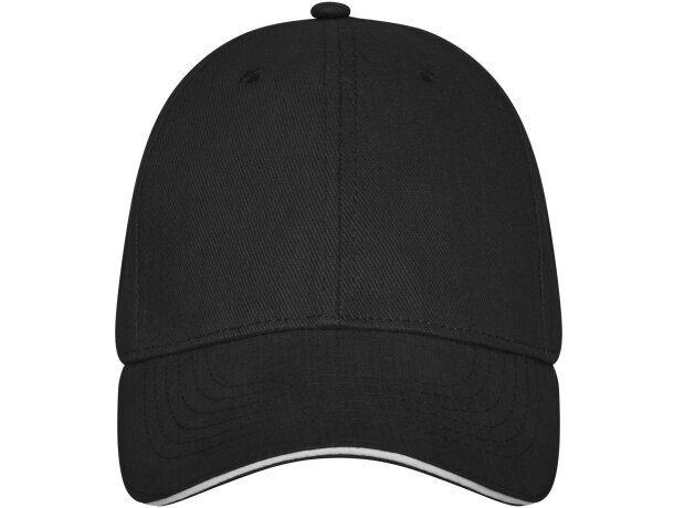Gorra de 6 paneles Darton personalizadas con detalle de ribete elegante Negro intenso detalle 34