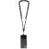Lanyard regulable Kubi con gancho metálico y cinta de nylon Negro intenso detalle 4