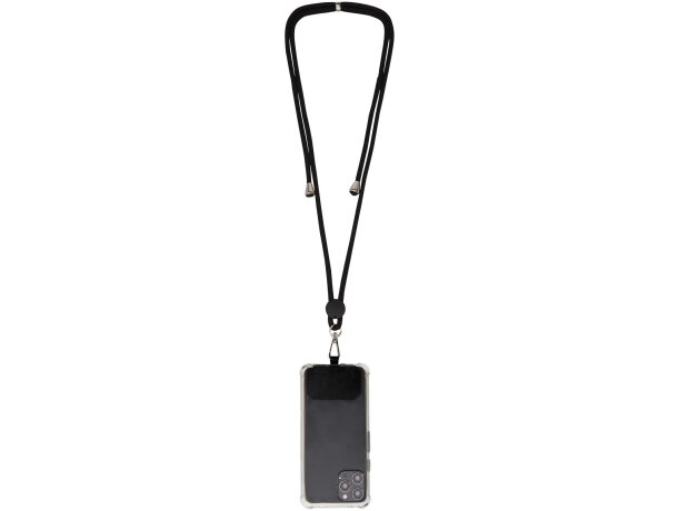 Lanyard regulable Kubi con gancho metálico y cinta de nylon Negro intenso detalle 4