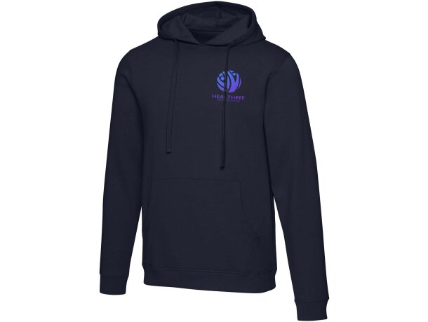 Sudadera con capucha unisex Spinel algodón orgánico certificado Azul marino detalle 5