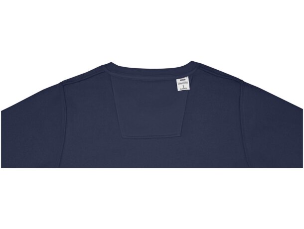 Jersey cuello redondo mujer Zenon interior afelpado algodón Azul marino detalle 24