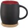 Taza de cerámica de 400 ml con base de madera Hearth Negro intenso/rojo