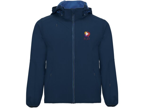 Chaqueta softshell Siberia Roly con capucha y forro micropolar Azul marino detalle 16