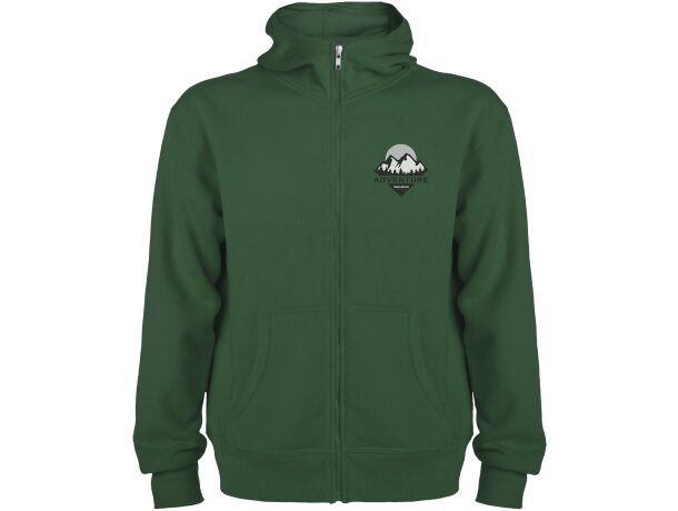 Sudadera con capucha y cremallera Montblanc Roly unisex Verde botella detalle 16